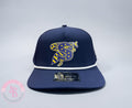 Navy hat with Stephenville yellow jacket, UV Printed patch