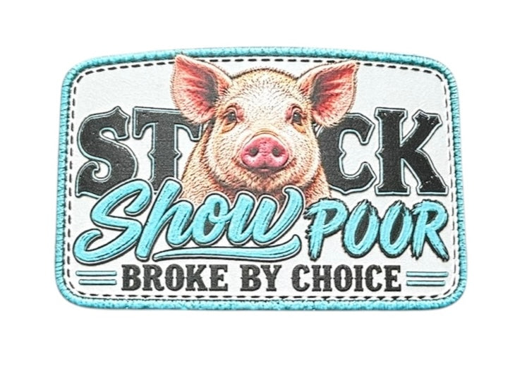 Texture build teal pig hat patch