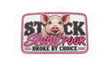 Texture build pink pig hat patch