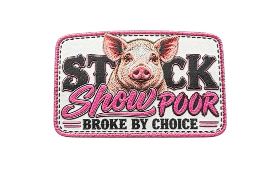 Texture build pink pig hat patch
