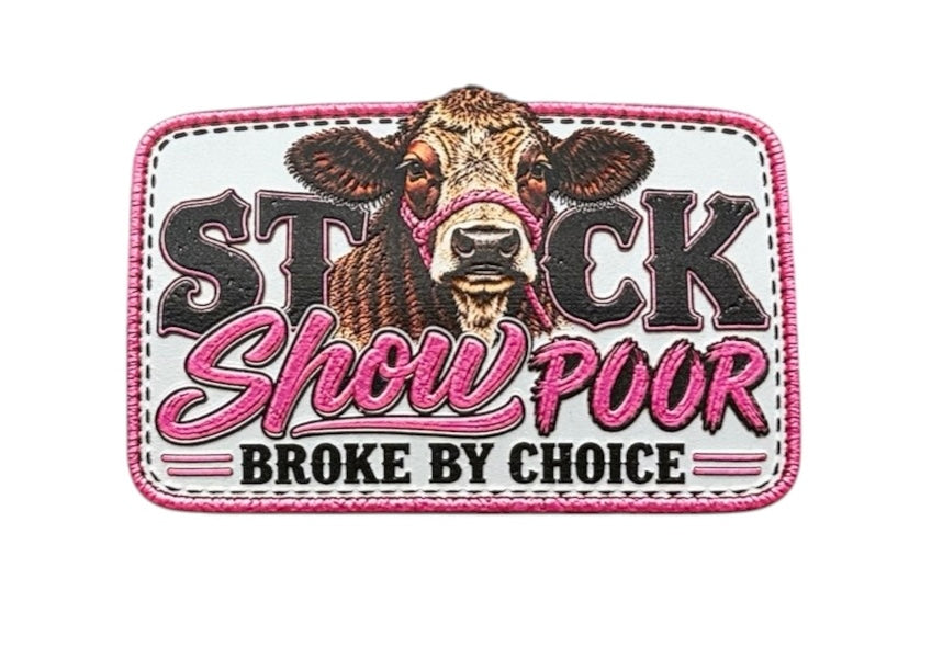 Texture build pink cow hat patch