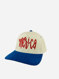 Cap with 'merica text on a white background