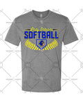 Gray t-shirt with 'Lady Indians Softball' design on a white background