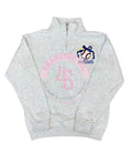 Ash quarter zip with baseball and Indians on white background