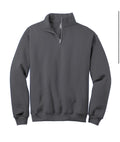 Charcoal Grey quarter-zip sweatshirt on a white background