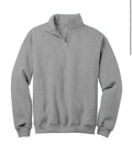 Oxford pullover with a quarter zip on a white background