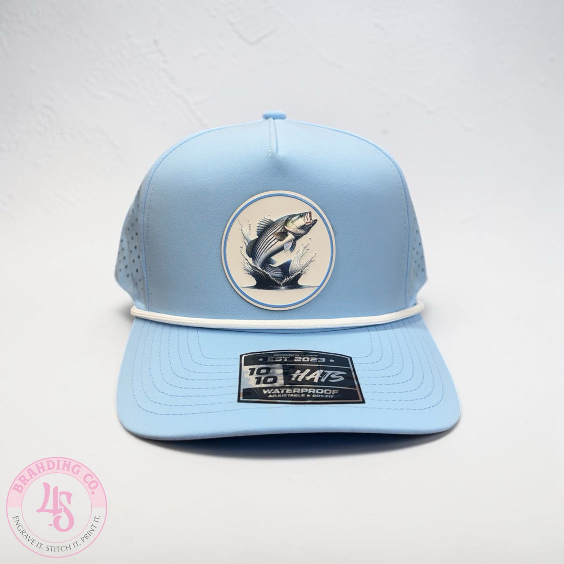 Blue Performance Hat with textured Striper Patch